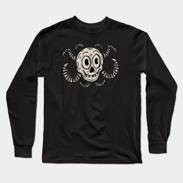 Octo-Skull Long Sleeve T-Shirt by 5thSecondArt